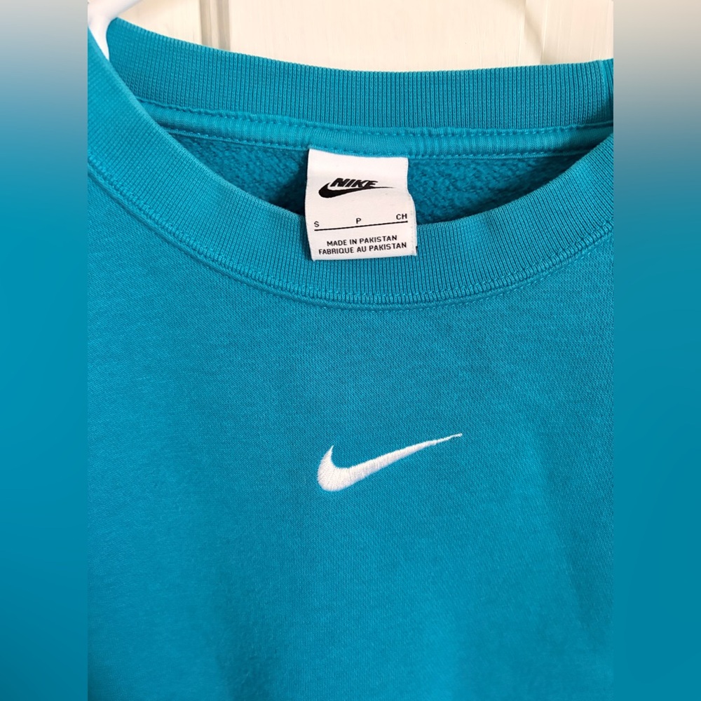 Nike Teal Oversized Cropped Crewneck - Picture 3 of 4